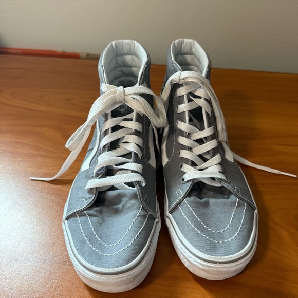 Vans Sk8 Hi-Top Canvas Grey White‎ Sneaker Lace Up Skater Shoe W8.5 - Picture 4 of 7